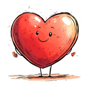 Smiling Heart Character Art for Love Themes