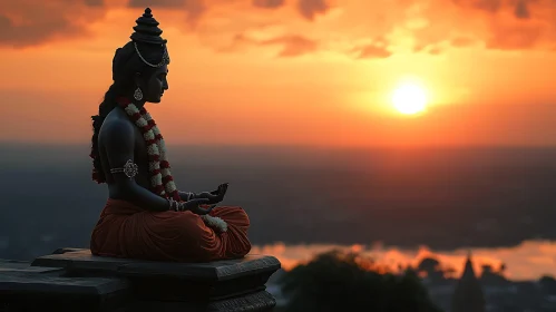 Sunset Meditation Silhouette