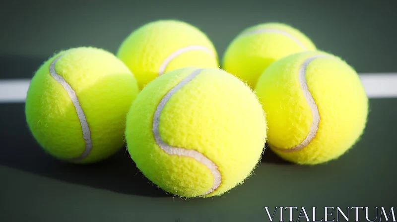 A Group of Tennis Balls AI Image