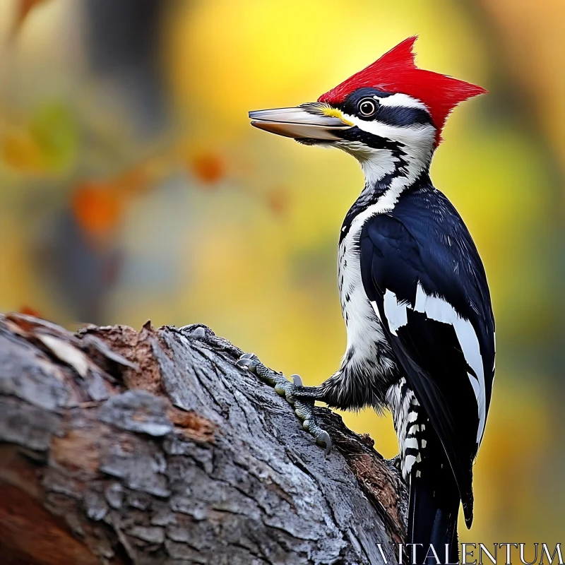 Striking Woodpecker Portrait in Nature AI Image