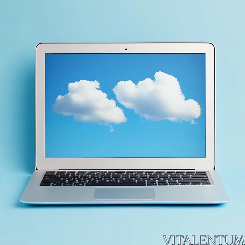 Cloud Computing Concept on Laptop AI Image