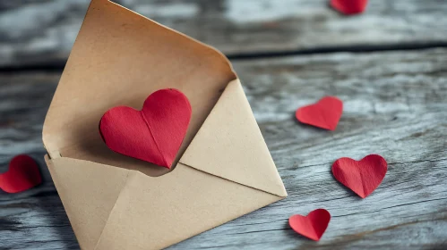 Love Letter with Red Hearts