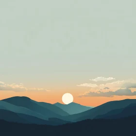 Layered Mountains at Dawn