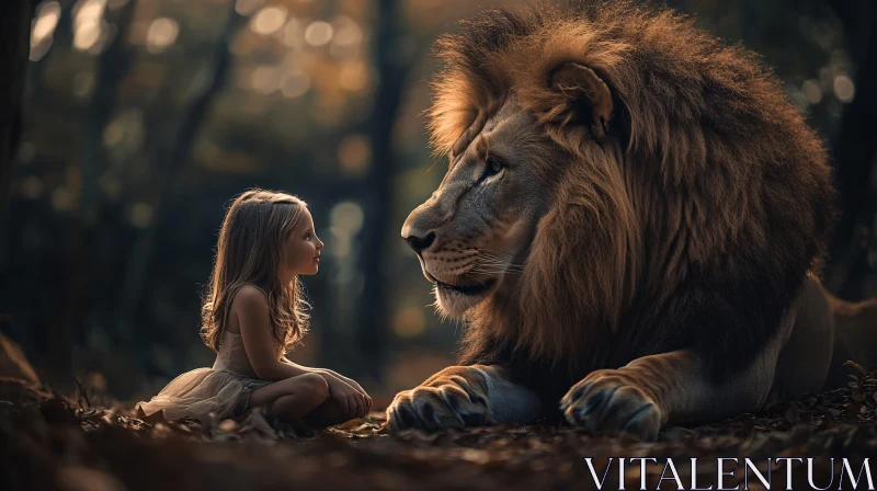 AI ART Serene Moment with a Lion