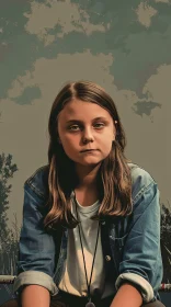 Greta Thunberg Seated Portrait