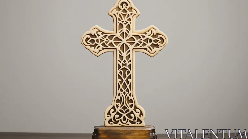 Decorative Religious Wood Carving AI Image