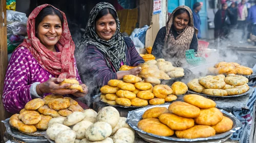 Authentic Indian Street Food Vendor Scene