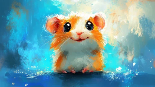 Charming Hamster Illustration in Bright Hues