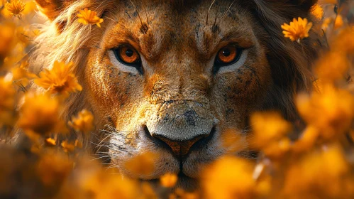 Floral Lion Portrait