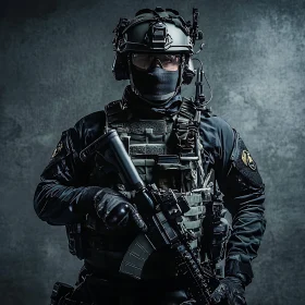 Soldier in Tactical Gear - Military Portrait