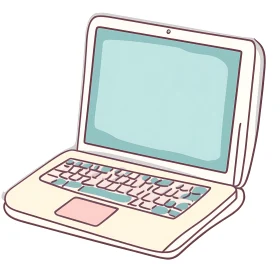 Digital Art Sketch of a Laptop