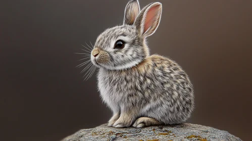 Young Rabbit Against Earthy Backdrop