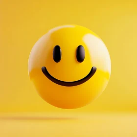 Happy Emoji on Yellow Background