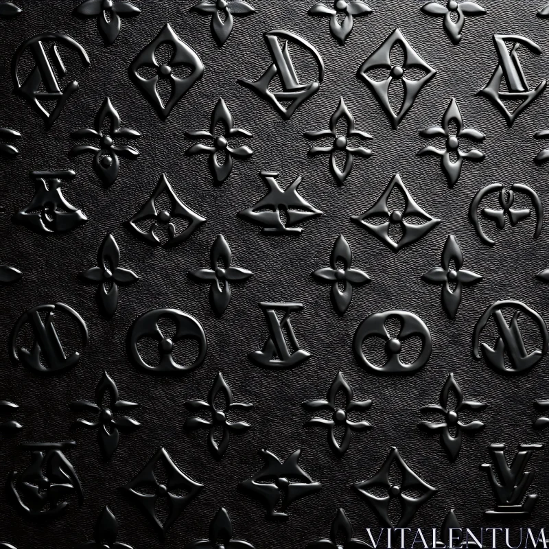 Luxurious Embossed Black Pattern AI Image