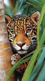 Jaguar in Dense Jungle Greens