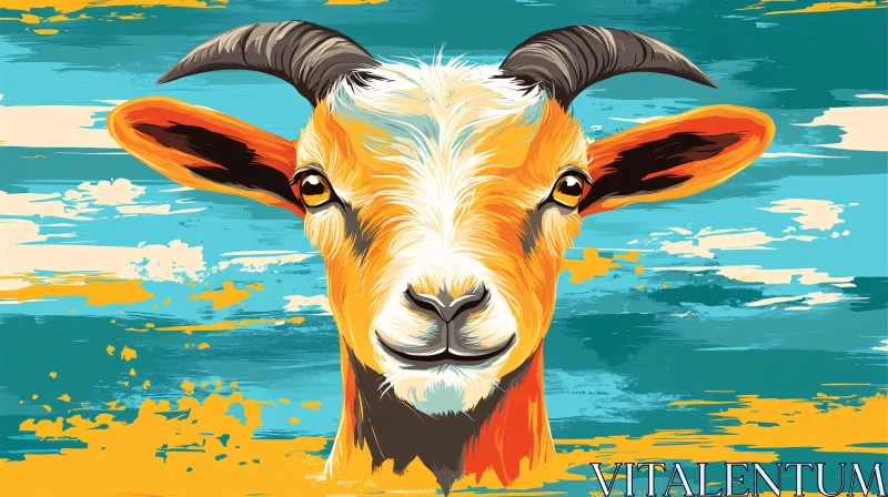 AI ART Abstract Goat Painting