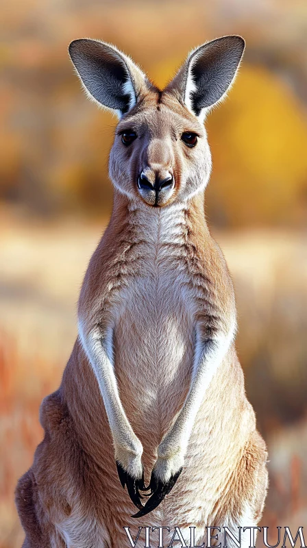 Curious Kangaroo in the Sun AI Image