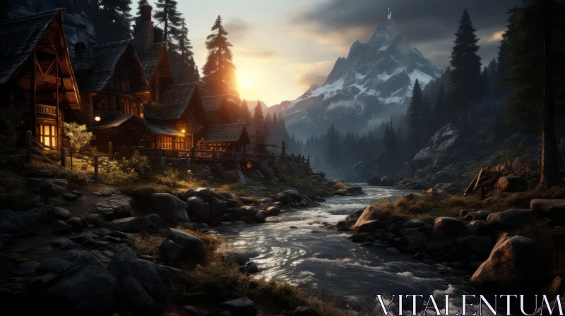 Ethereal City Landscape - A Glimpse into the Fantasy World of Elder Scrolls AI Image
