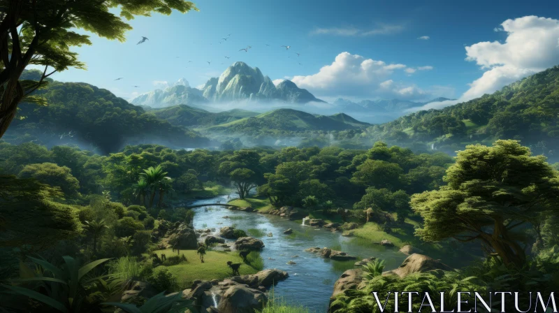 Exotic Birds and Nature's Marvels in CryEngine Style AI Image