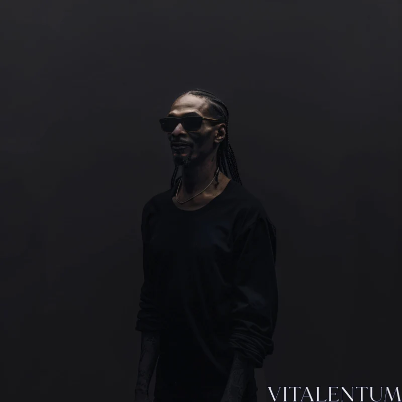 Snoop Dogg in a Dark and Moody Portrait AI Image