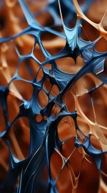 Infinity Nets Inspired Abstract Art in Blue and Orange