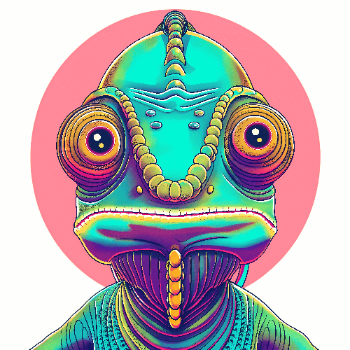 Psychedelic Neon Chameleon T-Shirt Design POD Design