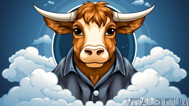 Supernatural Cow: An Atmospheric 2D Game Art AI Image