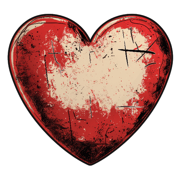 POD Design Distressed Heart Graphic