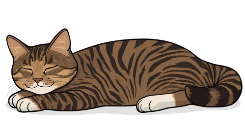 Peaceful Tabby Cat Art