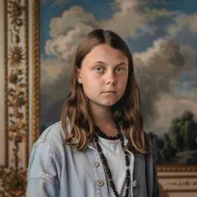 Greta Thunberg Vintage Portrait Art