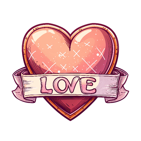 Romantic Heart Tee Print POD Design