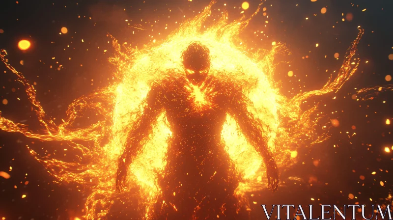 Fiery Entity Emanates Powerful Energy AI Image