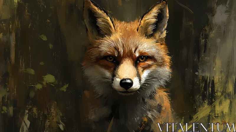 Fox Painting in Natural Setting AI Image