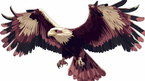 Soaring Eagle with Outstretched Wings