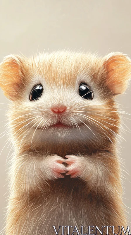 Charming Fluffy Hamster Portrait AI Image