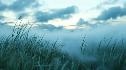 Fog Embracing Landscapes at Dawn