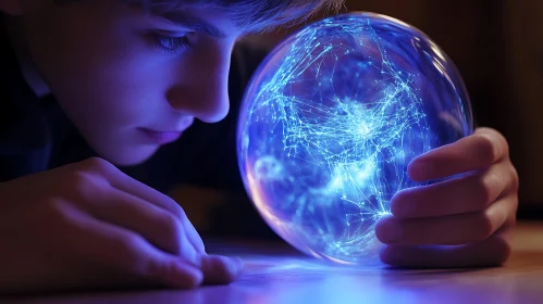 Child with Futuristic Glowing Orb