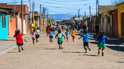 Kids Running Down Street