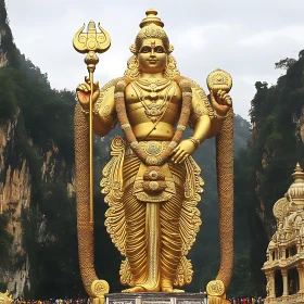 Golden Statue with Spear