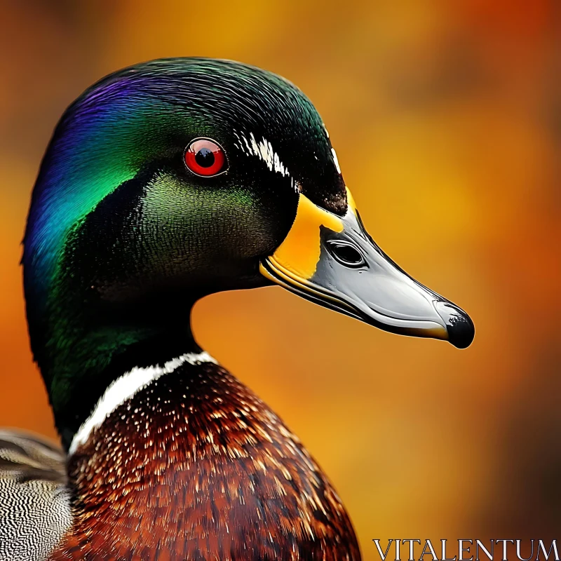 Detailed Duck Head Close-Up AI Image