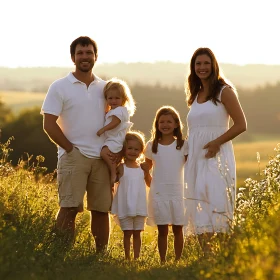 Family in a Sunny Field