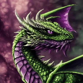 Emerald Dragon with Violet Gaze