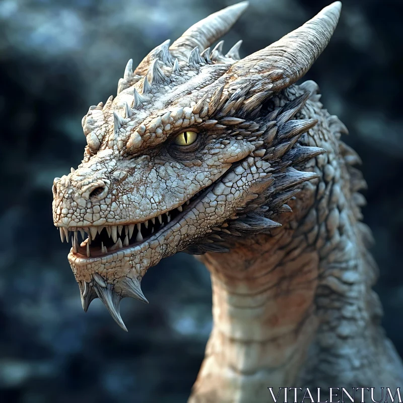 Dragon Head Close-Up AI Image