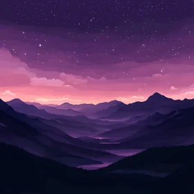 Serene Mountains Under Starry Skies