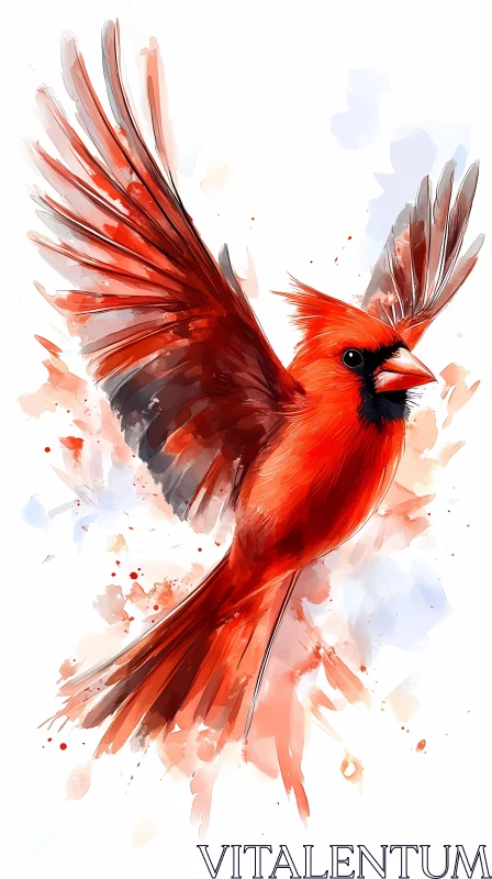 Red Cardinal Painting AI Image