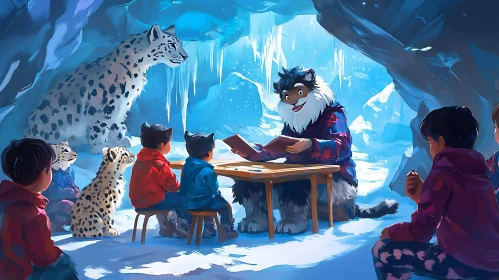 Children Learning with the Snow Leopard