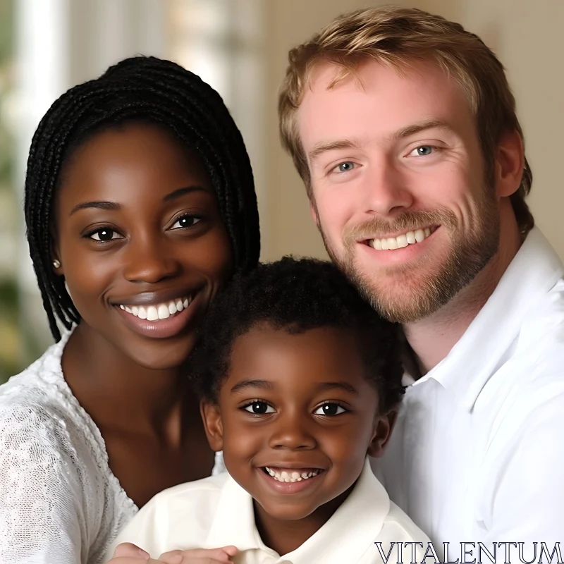 AI ART Happy Interracial Family Smiling Together