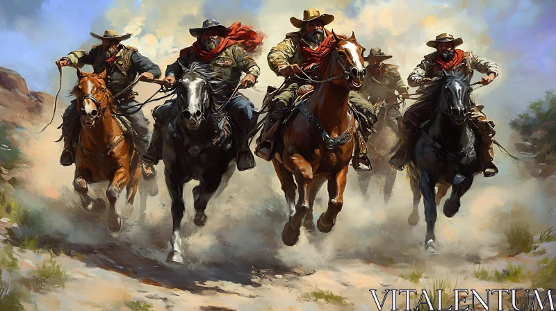 AI ART Western Cowboys on Horseback