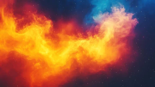 Interstellar Nebula with Vibrant Hues