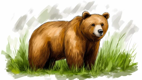 Brown Bear Art in Natural Setting